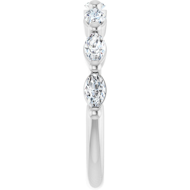 Platinum Marquise Lab-Grown Diamond Shared-Prong Anniversary Band – 1/4–1 CTW - view 4