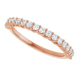 10K Gold Round Lab-Grown Diamond Woven-Design Anniversary Band – 1/8–1/3 CTW - Rose Gold - view 5