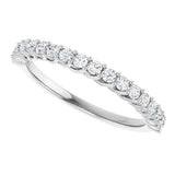 10K Gold Round Natural Diamond Woven-Design Anniversary Band – 1/8–1/3 CTW - White Gold - view 5