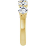 14K Gold Round Lab-Grown Diamond Shared-Prong Five-Stone Anniversary Band – 4.8 mm Stones - Yellow Gold - view 4