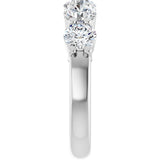 Platinum Round Lab-Grown Diamond Shared-Prong Five-Stone Anniversary Band – 4.8 mm Stones - view 4