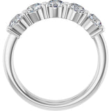 Platinum Round Natural Diamond Shared-Prong Five-Stone Anniversary Band – 4.1 mm Stones - view 2