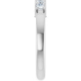 Platinum Square Lab-Grown Diamond Shared-Prong Five-Stone Anniversary Band – 1/2–1 3/8 CTW - view 4