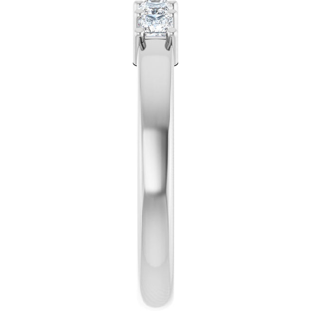 Platinum Square Lab-Grown Diamond Shared-Prong Five-Stone Anniversary Band – 1/2–1 3/8 CTW - view 4
