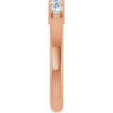 14K Gold Square Lab-Grown Diamond Shared-Prong Five-Stone Anniversary Band – 1/2–1 3/8 CTW - Rose Gold - view 4