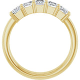 14K Gold Square Lab-Grown Diamond Shared-Prong Five-Stone Anniversary Band – 1/2–1 3/8 CTW - Yellow Gold - view 2