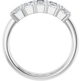 Platinum Square Lab-Grown Diamond Shared-Prong Five-Stone Anniversary Band – 1/2–1 3/8 CTW - view 2