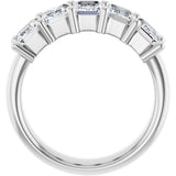 Platinum Emerald Lab-Grown Diamond Shared-Prong Five-Stone Anniversary Band – 1 3/4–3 1/4 CTW - view 2