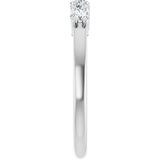 Platinum Round Natural Diamond Shared-Prong Five-Stone Anniversary Band – 2.75 mm Stones - view 4