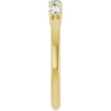 14K Gold Round Lab-Grown Diamond Shared-Prong Five-Stone Anniversary Band – 2.75 mm Stones - Yellow Gold - view 4