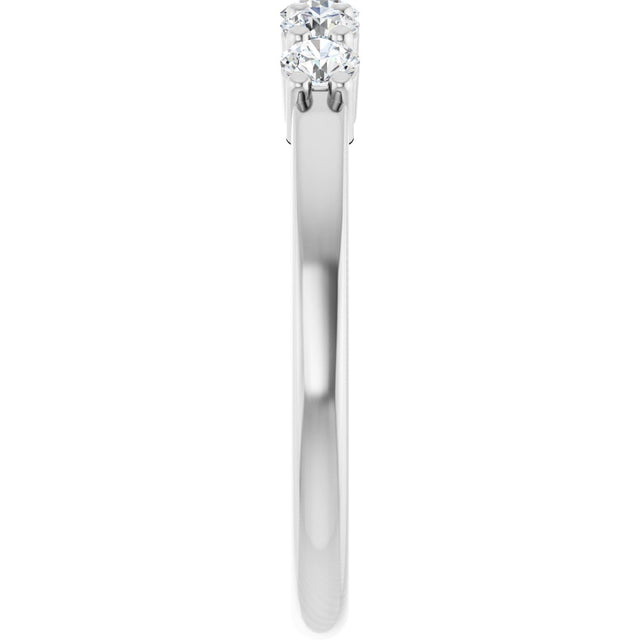 Platinum Round Lab-Grown Diamond Shared-Prong Five-Stone Anniversary Band – 2.75 mm Stones - view 4