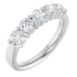 Platinum Round Lab-Grown Diamond Shared-Prong Five-Stone Anniversary Band – 2.5 mm Stones