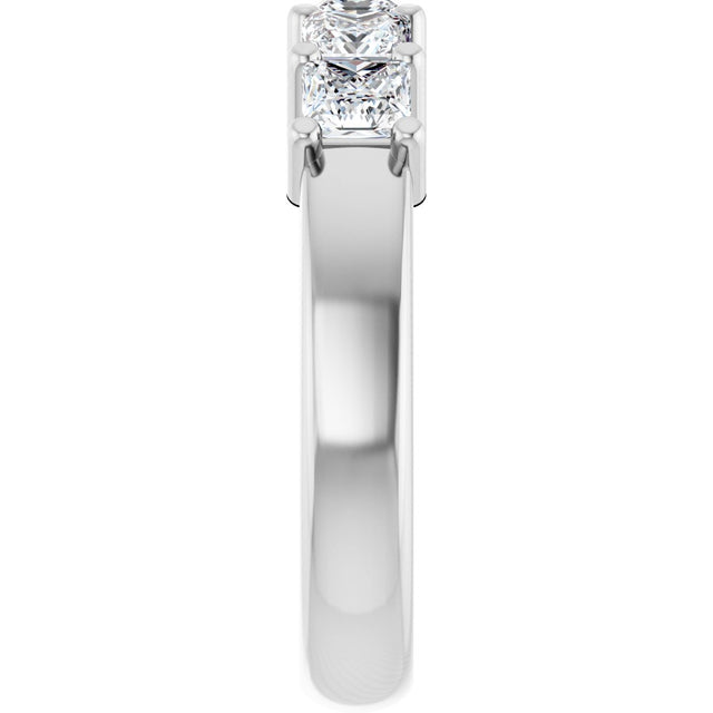 Platinum Square Lab-Grown Diamond Shared-Prong Five-Stone Anniversary Band – 1/2–1 3/8 CTW - view 4