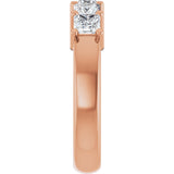 14K Gold Square Lab-Grown Diamond Shared-Prong Five-Stone Anniversary Band – 1/2–1 3/8 CTW - Rose Gold - view 4