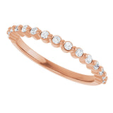 10K Gold Round Lab-Grown Diamond Shared-Prong Anniversary Band – 1/5–5/8 CTW - Rose Gold - view 5