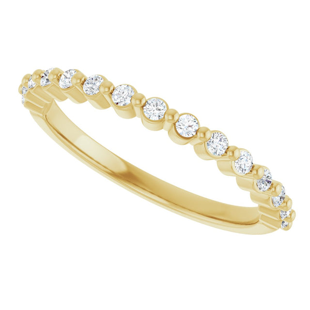 10K Gold Round Lab-Grown Diamond Shared-Prong Anniversary Band – 1/5–5/8 CTW - Yellow Gold - view 5