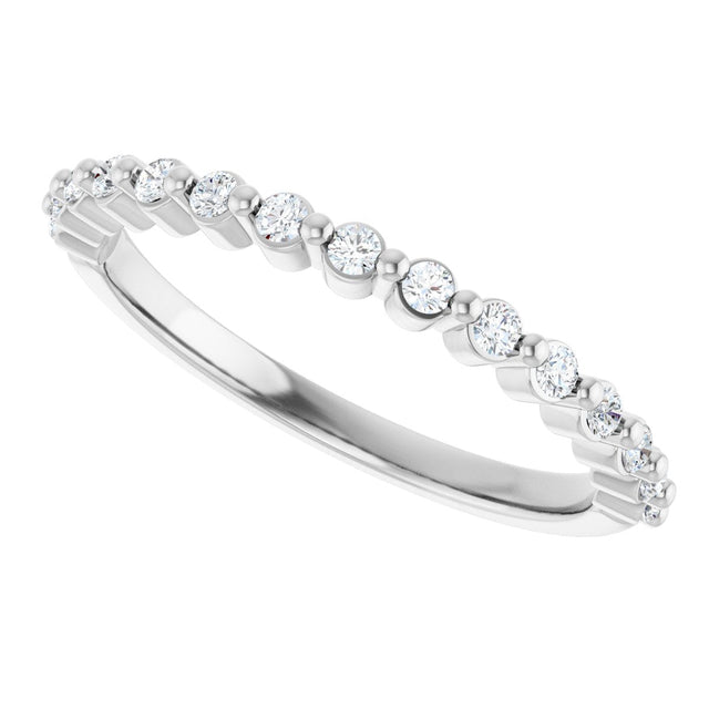 10K Gold Round Natural Diamond Shared-Prong Anniversary Band – 1/5–5/8 CTW - White Gold - view 5