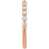 10K Gold Round Lab-Grown Diamond Shared-Prong Anniversary Band – 1/5–5/8 CTW - Rose Gold - view 4