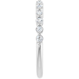 10K Gold Round Natural Diamond Shared-Prong Anniversary Band – 1/5–5/8 CTW - White Gold - view 4