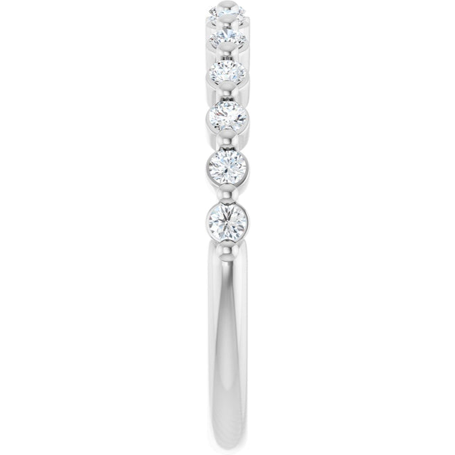 10K Gold Round Lab-Grown Diamond Shared-Prong Anniversary Band – 1/5–5/8 CTW - White Gold - view 4