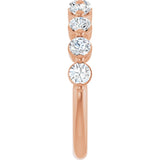10K Gold Round Lab-Grown Diamond Shared-Prong Anniversary Band – 9/10–1 1/3 CTW - Rose Gold - view 4