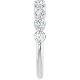 10K Gold Round Lab-Grown Diamond Shared-Prong Anniversary Band – 9/10–1 1/3 CTW - White Gold - view 4