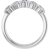 Platinum Round Lab-Grown Diamond Shared-Prong Five-Stone Anniversary Band – 3.8 mm Stones - view 2
