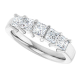Platinum Square Lab-Grown Diamond Shared-Prong Five-Stone Anniversary Band – 1/2–1 3/8 CTW - view 5