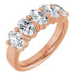14K Gold Oval Natural Diamond Shared-Prong Five-Stone Anniversary Band – 1 7/8 CTW - Rose Gold