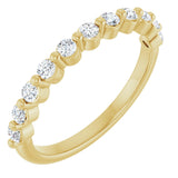 10K Gold Round Natural Diamond Shared-Prong Anniversary Band – 1/5–5/8 CTW - Yellow Gold