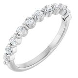 14K Gold Round Natural Diamond Shared-Prong Anniversary Band – 1/5–9/10 CTW - White Gold