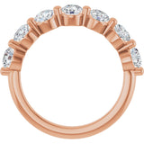 10K Gold Round Lab-Grown Diamond Shared-Prong Anniversary Band – 9/10–1 1/3 CTW - Rose Gold - view 2