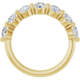 10K Gold Round Natural Diamond Shared-Prong Anniversary Band – 3/4–1 1/2 CTW - Yellow Gold - view 2
