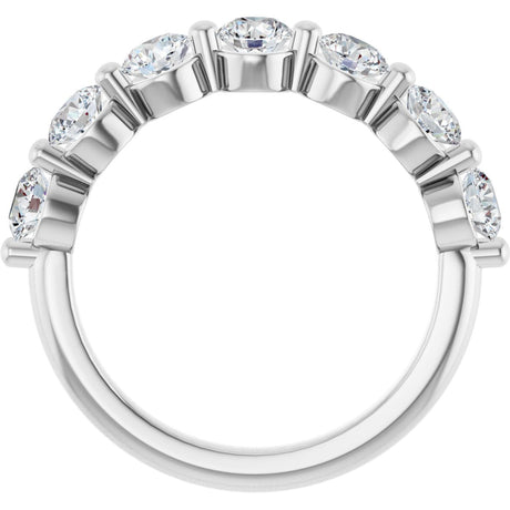 Platinum Round Lab-Grown Diamond Shared-Prong Anniversary Band – 3.8 mm Stones - view 2