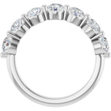 10K Gold Round Natural Diamond Shared-Prong Anniversary Band – 3/4–1 1/2 CTW - White Gold - view 2