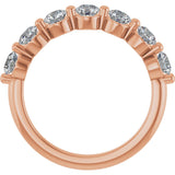 10K Gold Round Natural Diamond Shared-Prong Anniversary Band – 3/4–1 1/2 CTW - Rose Gold - view 2