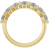 14K Gold Round Lab-Grown Diamond Shared-Prong Anniversary Band – 3.5 mm Stones - Yellow Gold - view 2