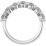 10K Gold Round Natural Diamond Shared-Prong Anniversary Band – 3/4–1 1/2 CTW - White Gold - view 2