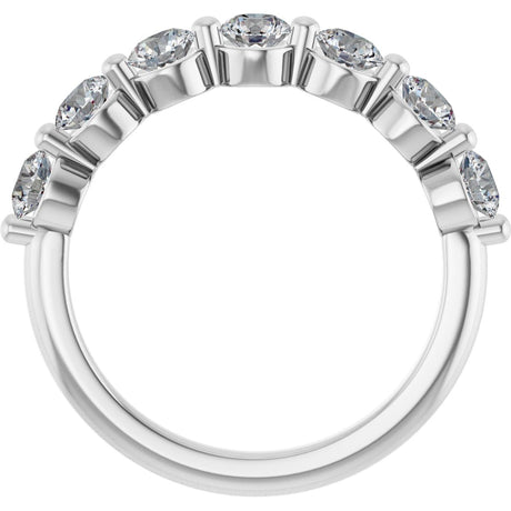 Platinum Round Lab-Grown Diamond Shared-Prong Anniversary Band – 3.5 mm Stones - view 2