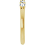 14K Gold Round Lab-Grown Diamond Shared-Prong Five-Stone Anniversary Band – 3 mm Stones - Yellow Gold - view 4