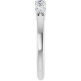 Platinum Round Lab-Grown Diamond Shared-Prong Five-Stone Anniversary Band – 3 mm Stones - view 4