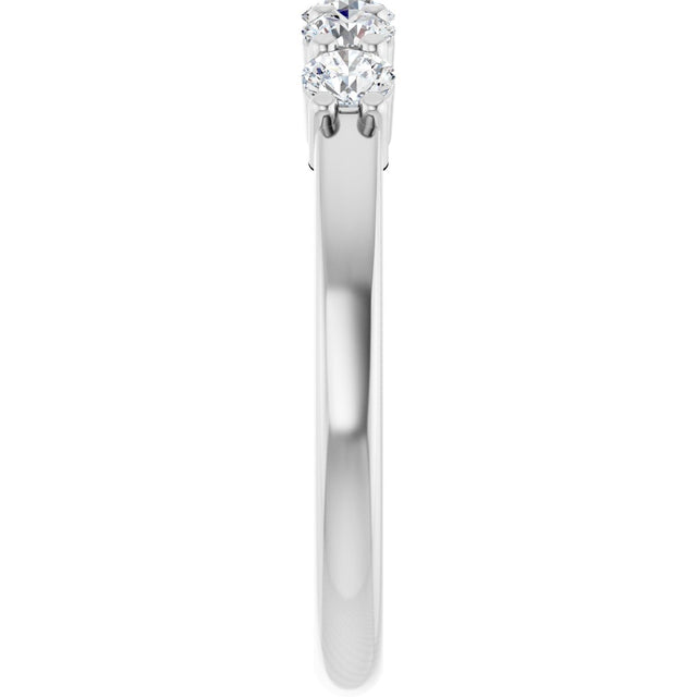 Platinum Round Lab-Grown Diamond Shared-Prong Five-Stone Anniversary Band – 3 mm Stones - view 4