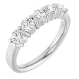 Platinum Round Lab-Grown Diamond Shared-Prong Five-Stone Anniversary Band – 3.5 mm Stones
