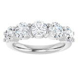 Platinum Round Natural Diamond Shared-Prong Five-Stone Anniversary Band – 5.2 mm Stones - view 3
