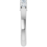 Platinum Square Natural Diamond Shared-Prong Five-Stone Anniversary Band – 1/2–1 CTW - view 4
