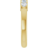 14K Gold Square Lab-Grown Diamond Shared-Prong Five-Stone Anniversary Band – 1/2–1 3/8 CTW - Yellow Gold - view 4