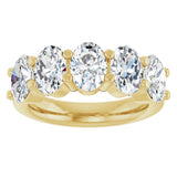 14K Gold Oval Lab-Grown Diamond Shared-Prong Five-Stone Anniversary Band – 7x5 mm Stones - Yellow Gold - view 3