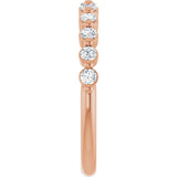 10K Gold Round Lab-Grown Diamond Shared-Prong Anniversary Band – 1/5–5/8 CTW - Rose Gold - view 4