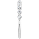 10K Gold Round Natural Diamond Shared-Prong Anniversary Band – 1/5–5/8 CTW - White Gold - view 4