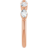 14K Gold Marquise Natural Diamond Shared-Prong Anniversary Band – 1 CTW - Rose Gold - view 4